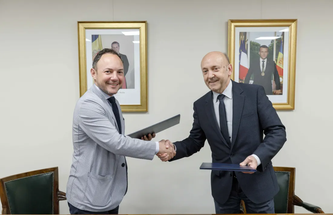 Xavier Espot i Josep Maria Mas han signat avui l'acord de col·laboració.