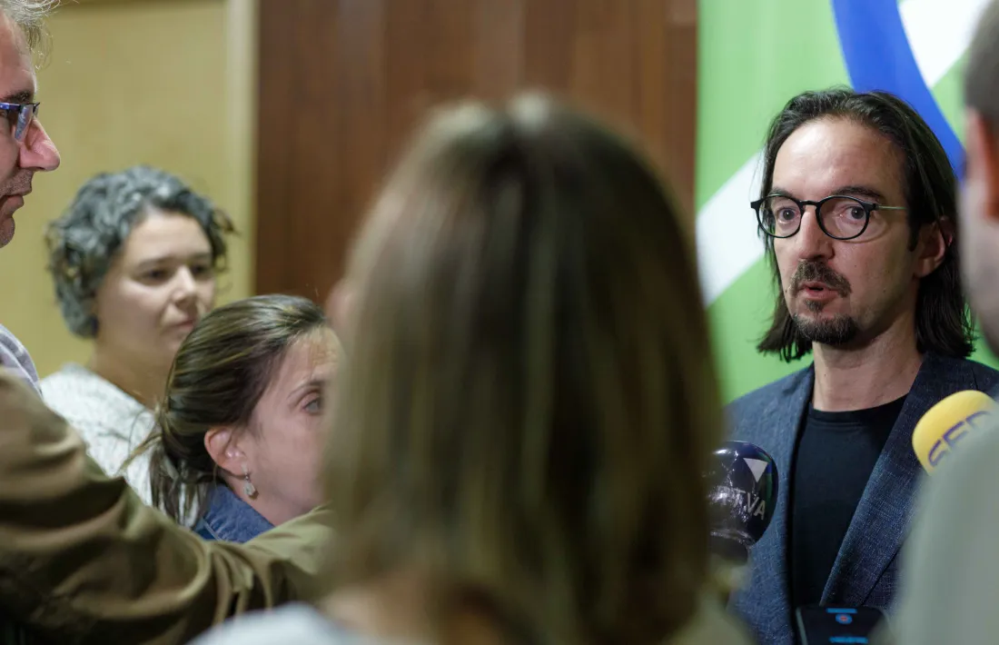 Landry Riba fent declaracions ahir al migdia.