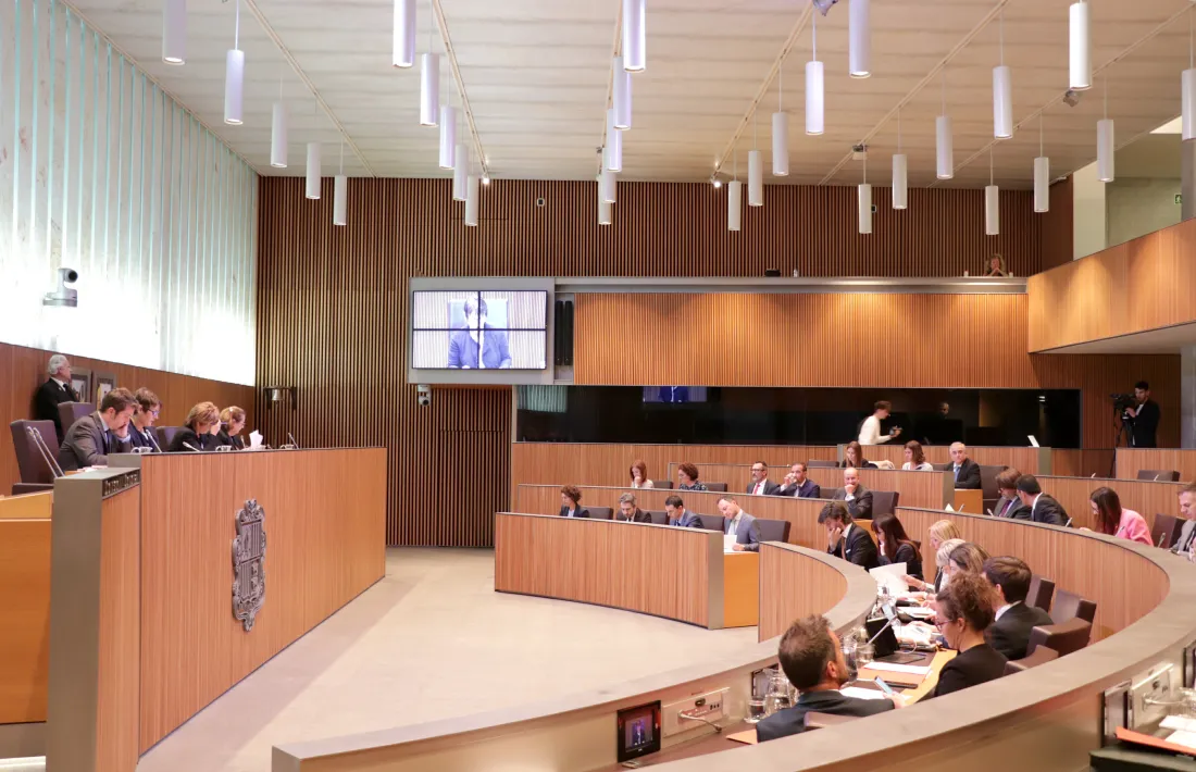 Un moment de la sessió de control a l’executiu d’aquesta tarda al Consell General.