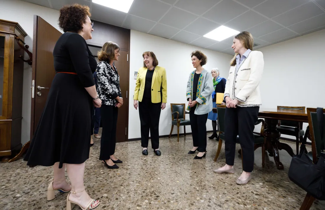 Virginia Gamba amb les ministres Ubach, Vilarrubla i Pallarés.