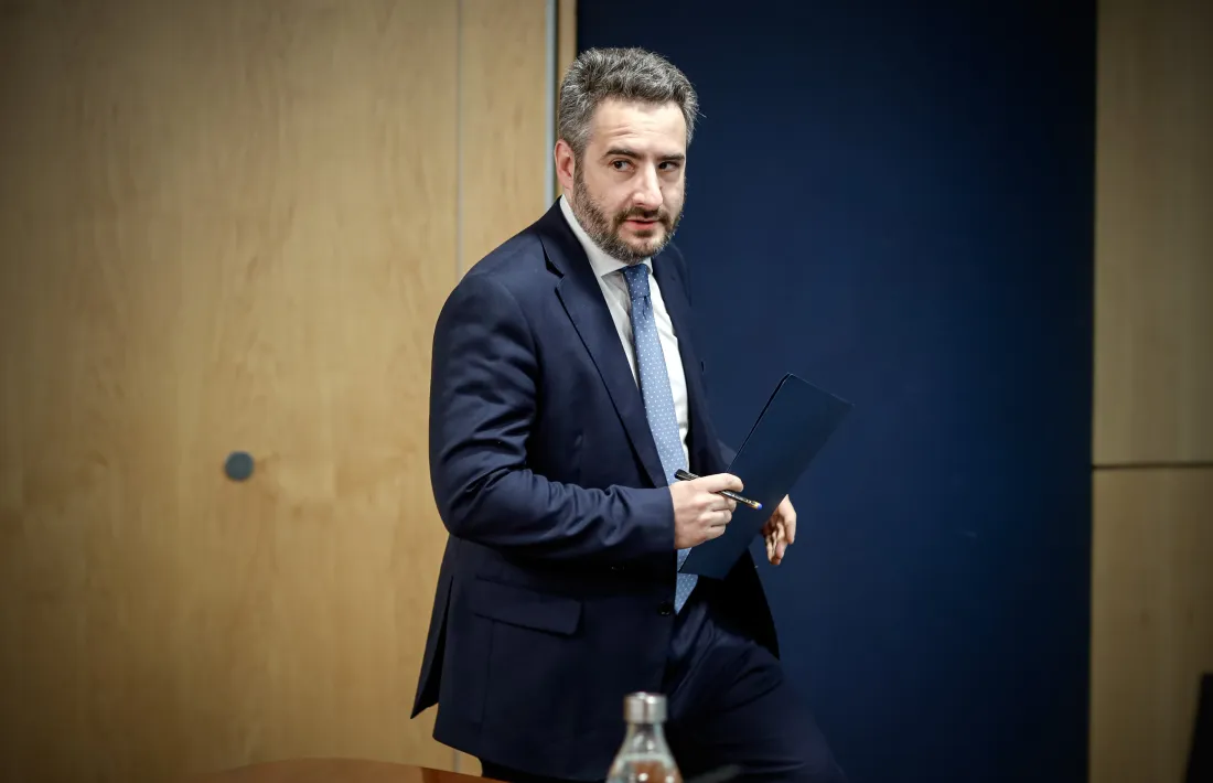 El ministre de Finances i portaveu de l’Executiu, Eric Jover, abans de la compareixença posterior al consell de ministres.
