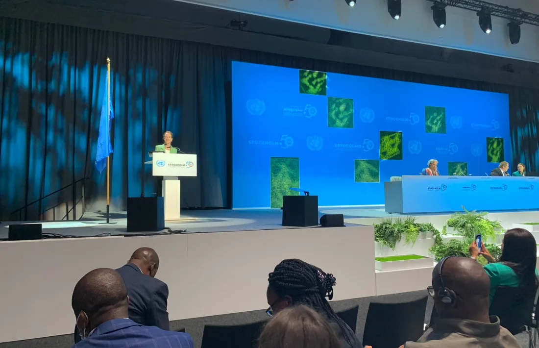 La ministra Calvó durant la seva intervenció.