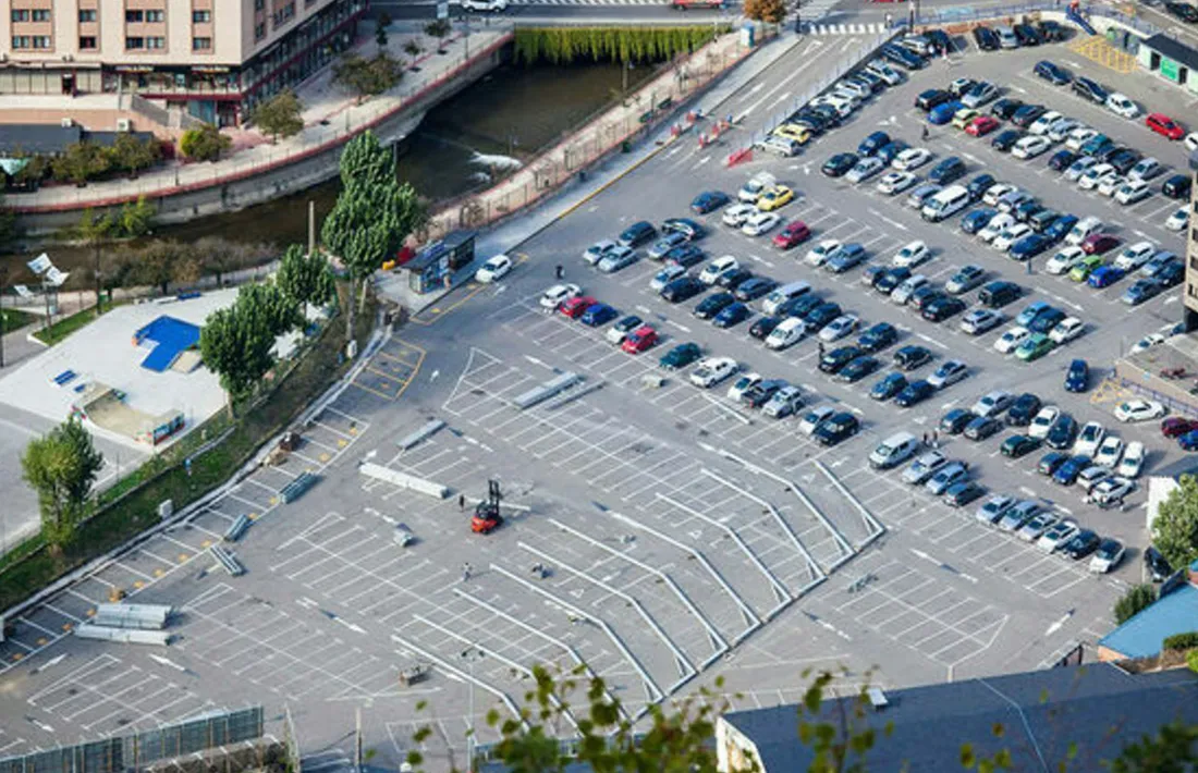 L'aparcament del Parc Central d'Andorra la Vella.