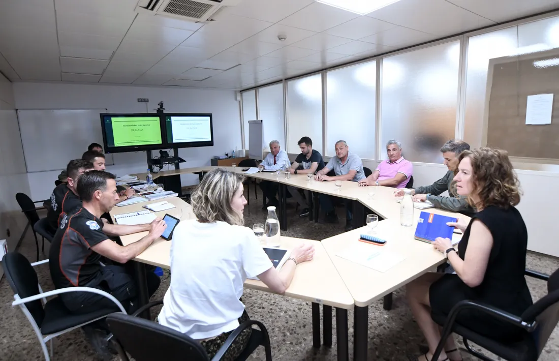 Un instant de la reunió de la comissió de seguiment de la caça.