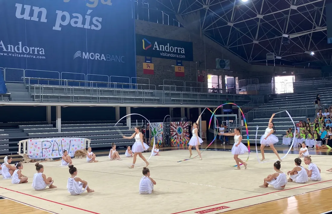 La Gimnastrada, amb la temàtica de ‘La pau al món’, es va celebrar al Poliesportiu.