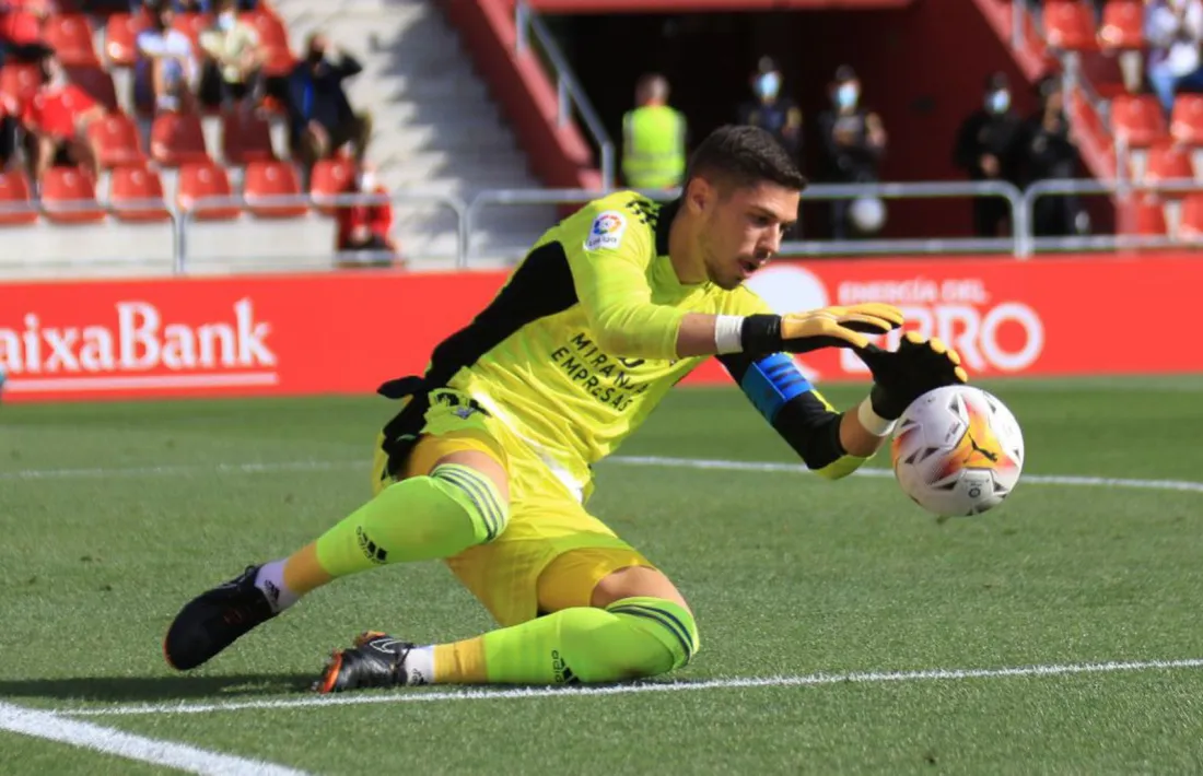 Raúl Lizoain, amb el CD Mirandés.