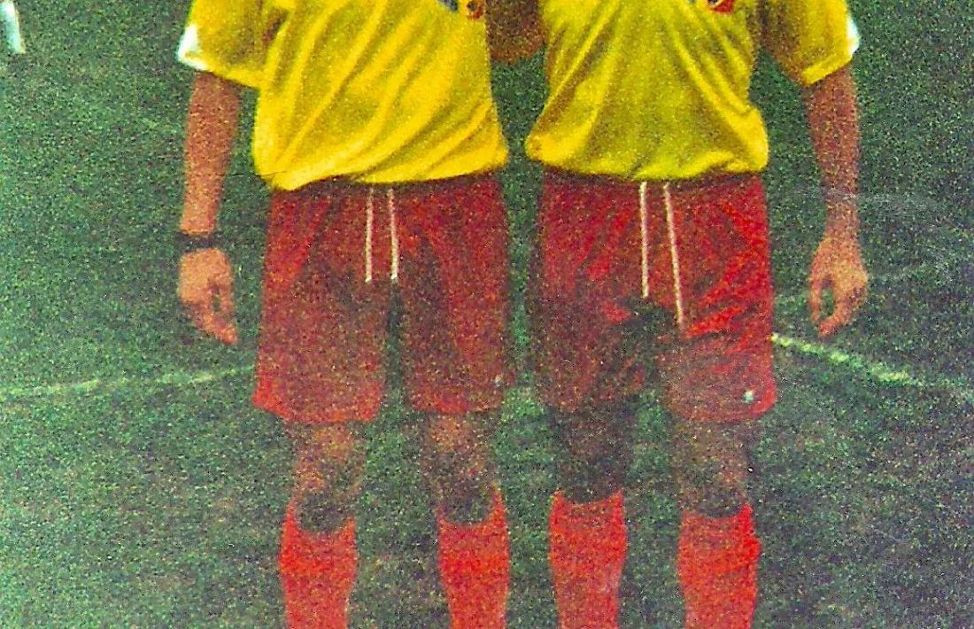 Els germans Lima, Ilde i Toni, abans del partit amistós contra Estònia a Kuressaare.