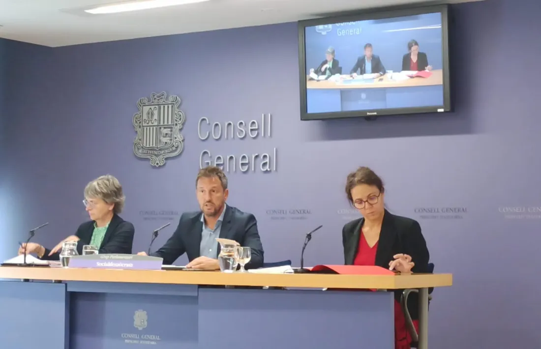 Vela, López i Salazar en la roda de premsa d'avui.