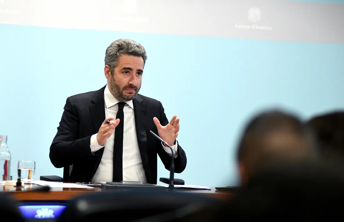 El ministre Eric Jover en la roda de premsa d’ahir.