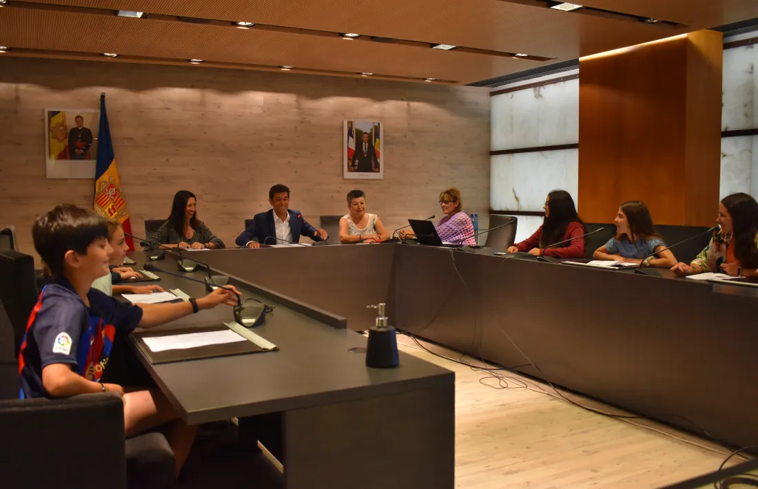 Un instant de la sessió del consell d'infants que s'ha celebrat aquest dijous a Ordino.