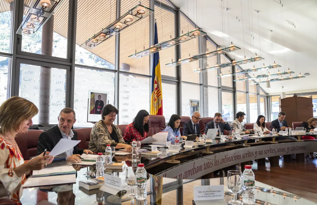Un instant de la reunió de cònsols celebrada ahir a Canillo.