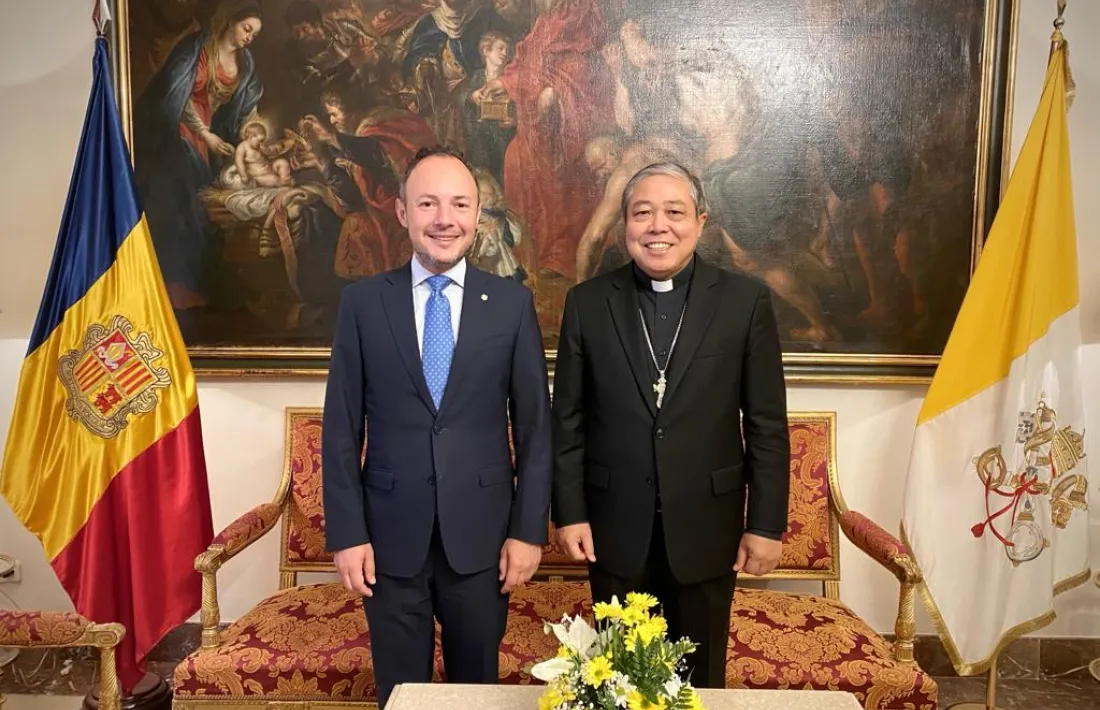 El cap de Govern, Xavier Espot, i el nunci apostòlic de la Santa Seu Bernardito Cleopas Auza.