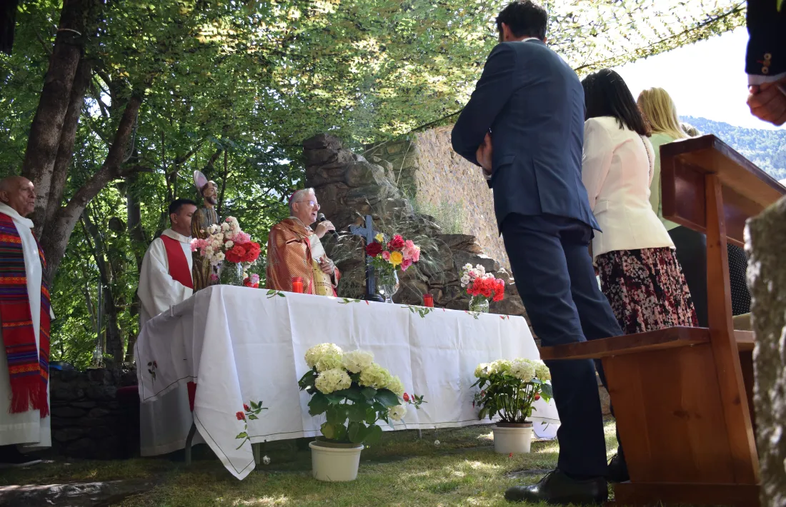 Un moment de la missa celebrada amb motiu de la diada de Sant Pere d'Ordino.