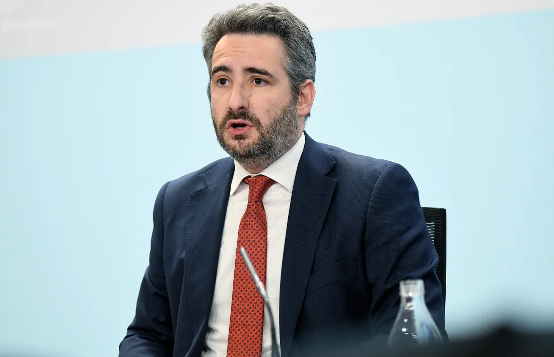 El ministre portaveu, Eric Jover, en la roda de premsa d’aquesta tarda posterior al consell de ministres.