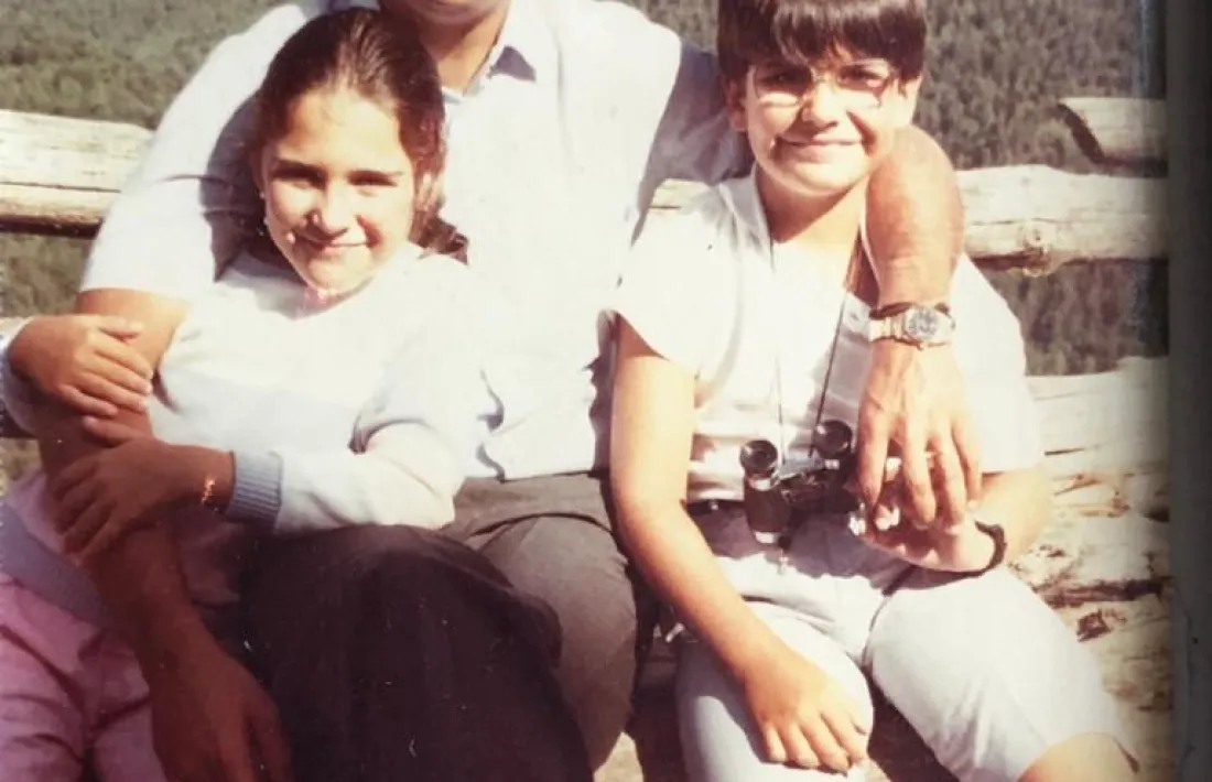 Amadeu Rossell amb dos dels seus fills, Bet i Amadeu.