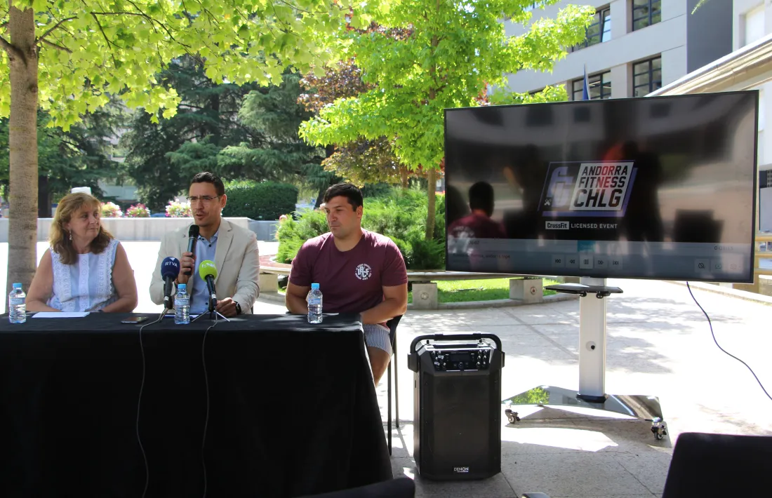 Un moment de la presentació de l’Adorra Fitness Challenge, aquest matí.