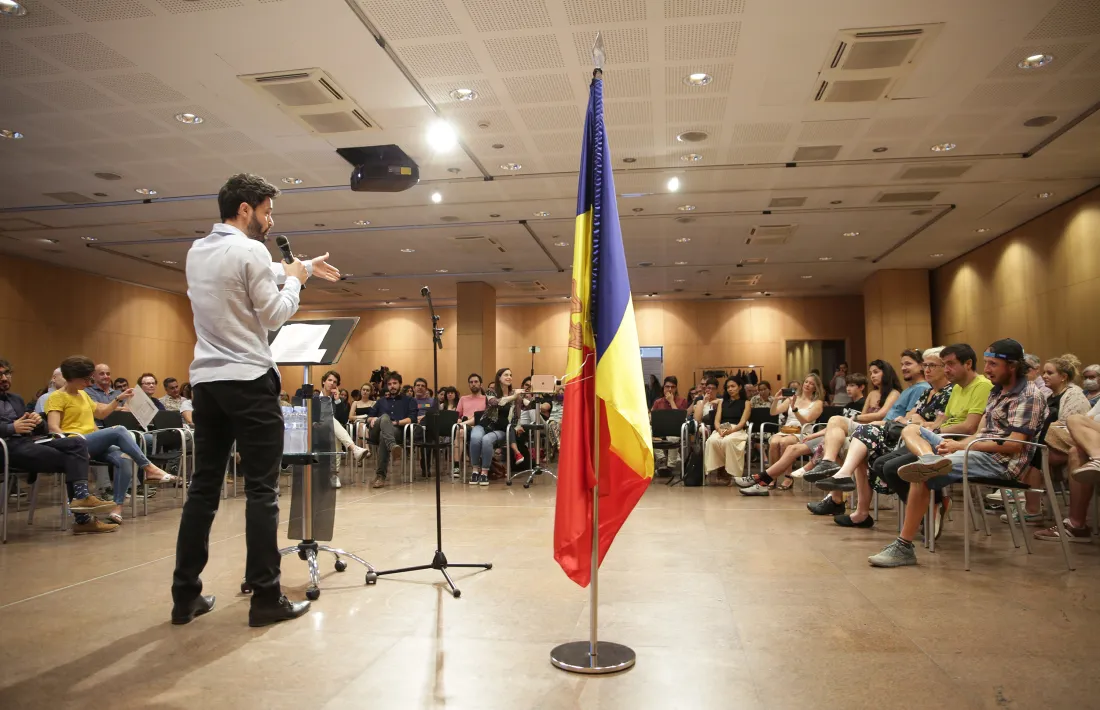 Cerni Escalé en un moment de la presentació pública de Concòrdia d’aquest dimarts.