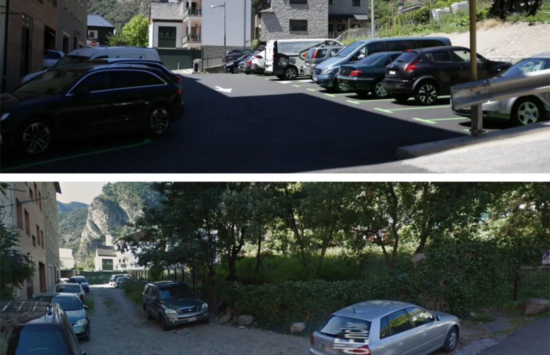 L’aparcament Malreu disposa de 36 places de zona verda per cotxes, 6 per a motos i una per a persones amb mobilitat reduïda.