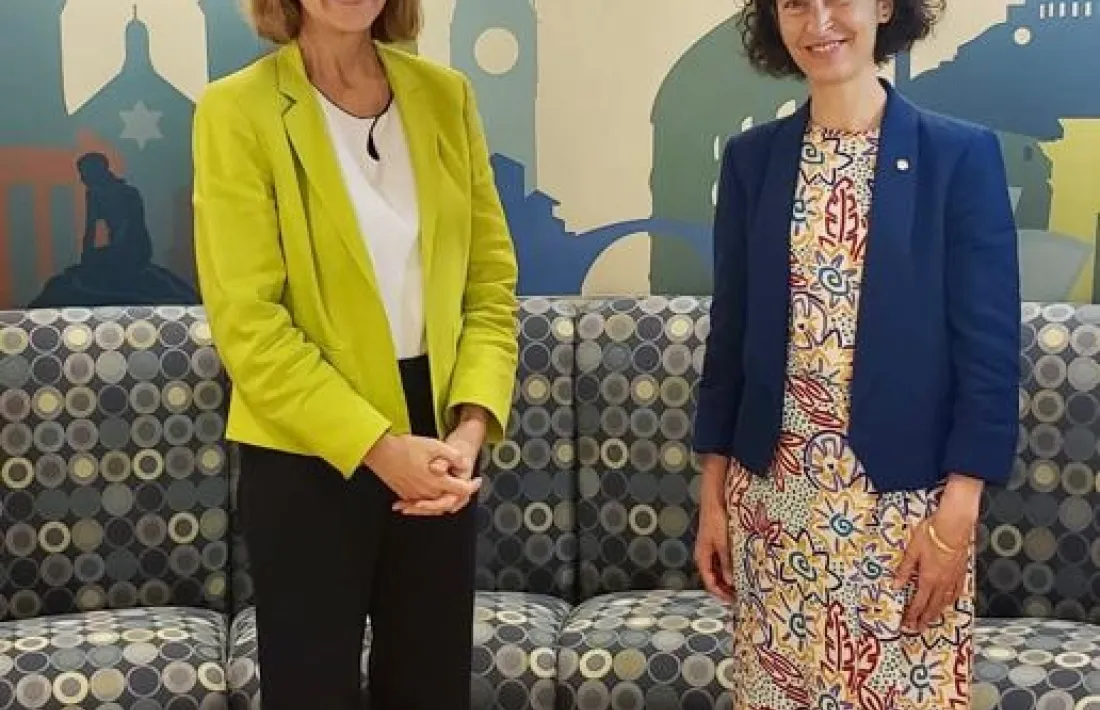 Maria Ubach amb la secretària adjunta per als Afers Europeus u Euroasiàtics estatunidenca, Karen Donfried.