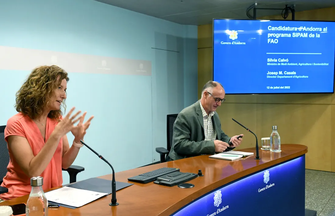 Sílvia Calvó i Josep Casals han explicat avui la candidatura presentada al programa Sipam de la FAO.