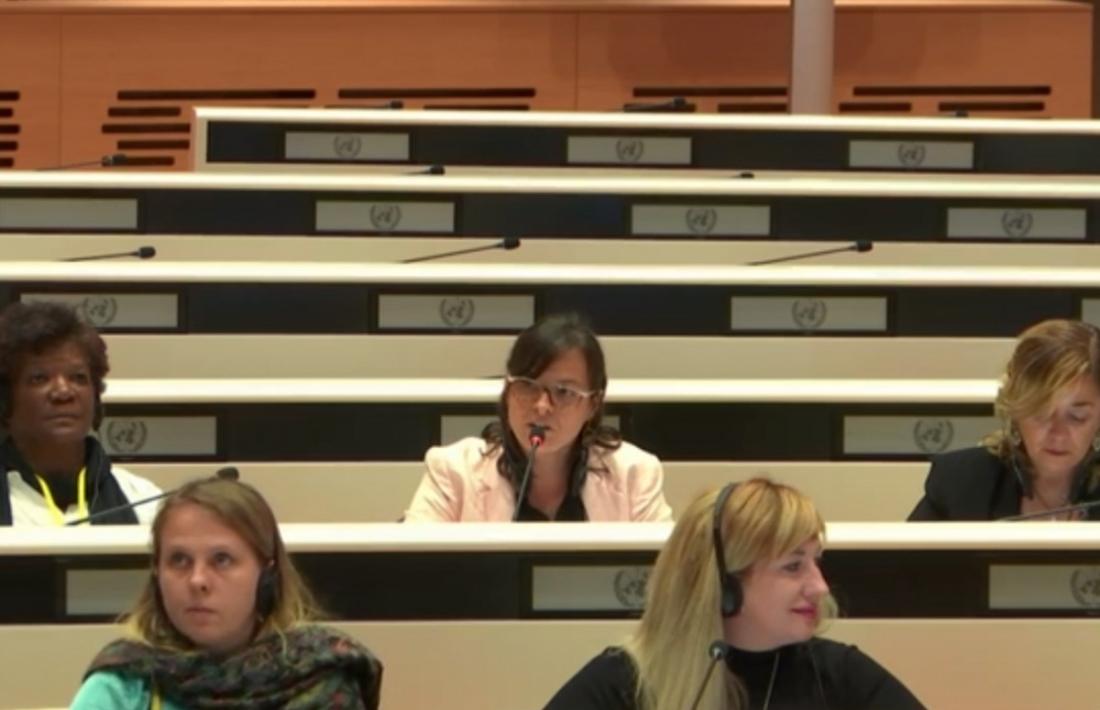 Intervenció d’Stop Violències davant de la CEDAW l’octubre del 2019.