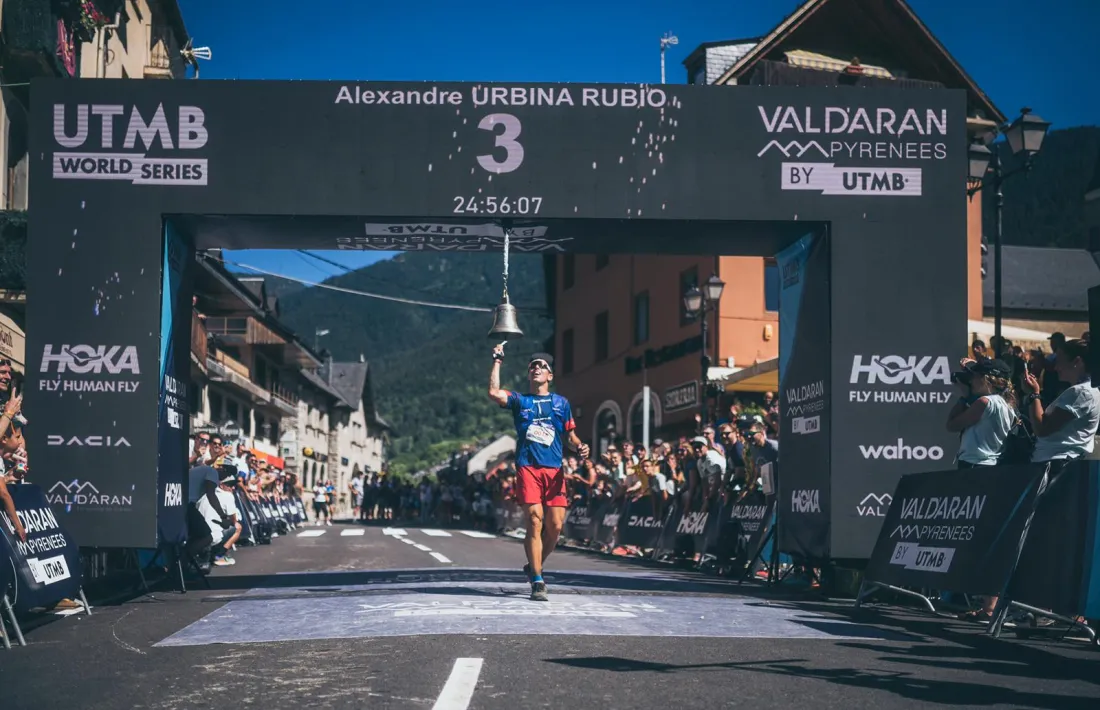 Àlex Urbina, a la meta de la Vall d’Aran.