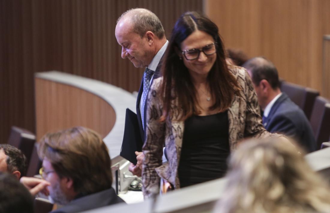 El ministre de Justícia i Interior, Josep Maria Rossell, i la consellera demòcrata Ester Molné han defensat la importància de la llei de protecció civil.