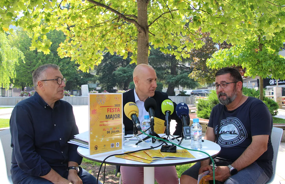 Un moment de la roda de premsa de presentació de la festa major, aquest matí.