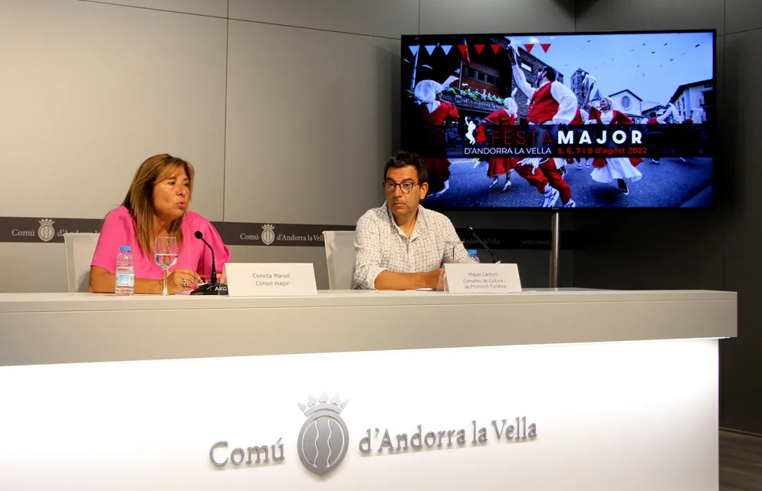 La cònsol major d'Andorra la Vella, Conxita Marsol, i el conseller de Cultura i Promoció Turística, Miquel Canturri, han presentat els actes de la festa.