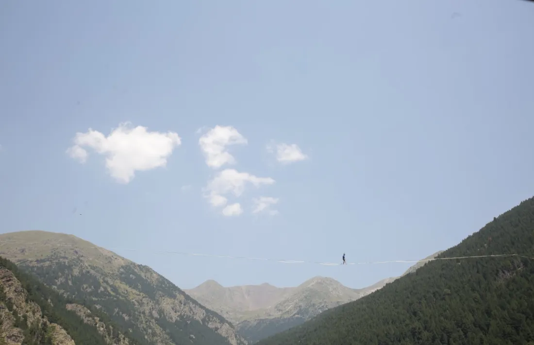 És la primera vegada que Caleau fa Highline a Andorra.
