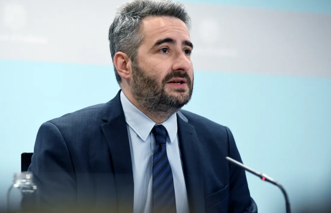 El ministre de Finances i portaveu de l'executiu , Eric Jover, en la compareixença d’aquesta la tarda.