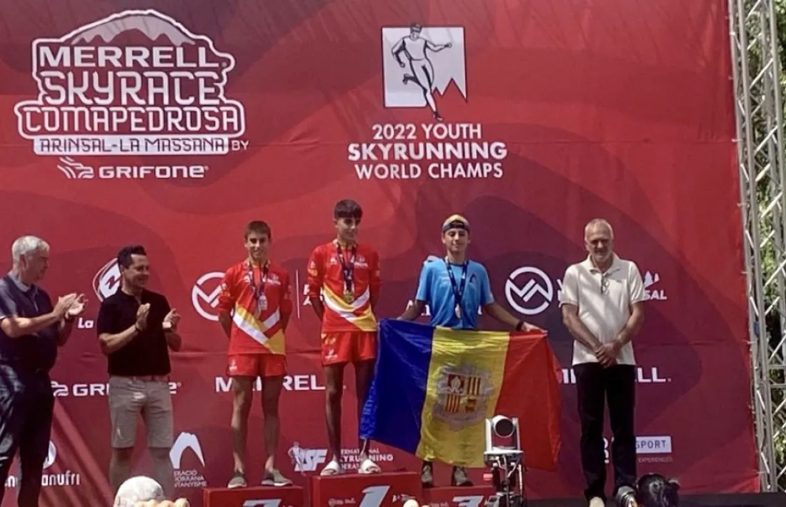 Max Palmitjavila, al tercer calaix del podi de la SKy Race en la darrera jornada del Campionat del Món juvenil.