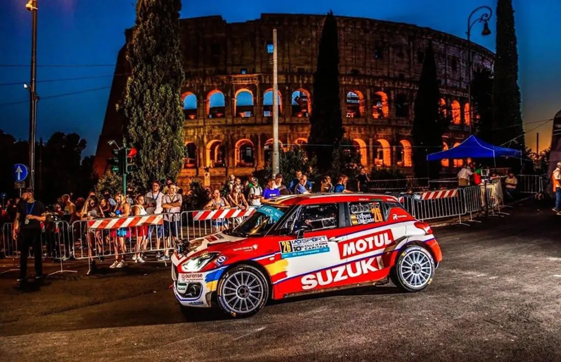 Joan Vinyes i Jordi Mercader en un dels trams del Ral·li Roma Capitale.