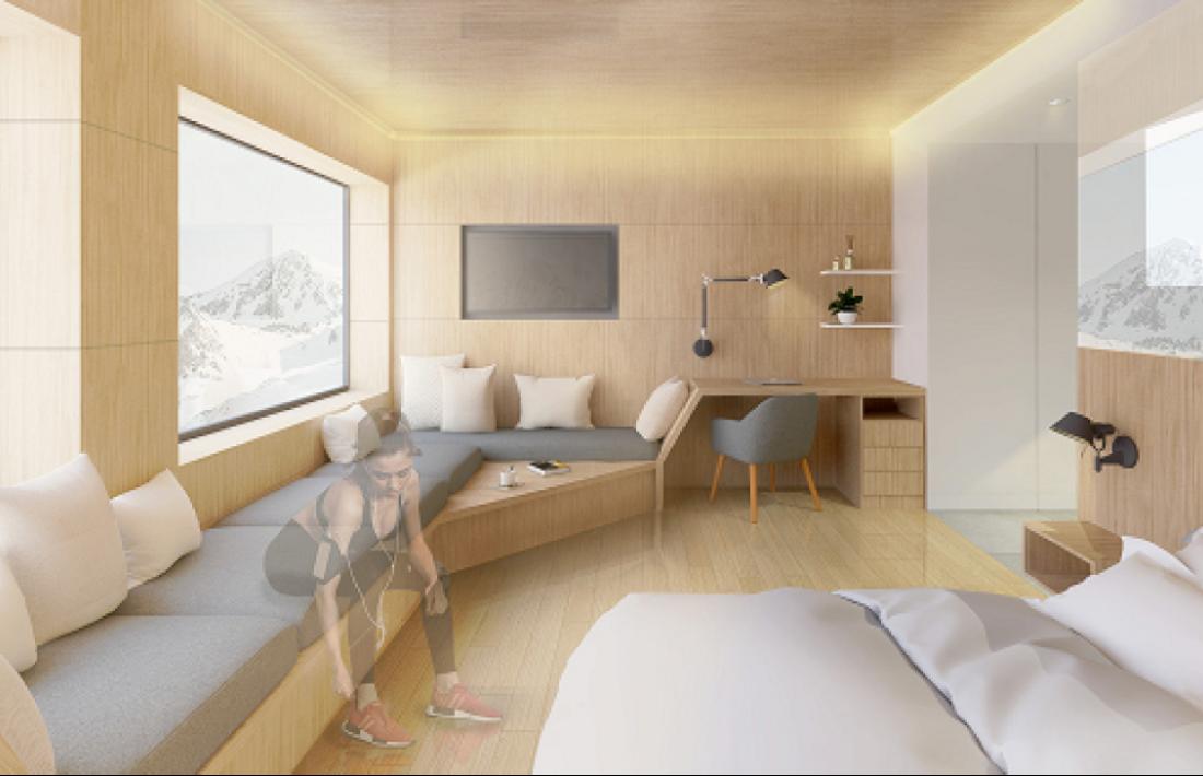 L'annex residencial comptarà amb 80 habitacions, 50 dobles, 20 individuals i 10 junior suite amb quatre places.
