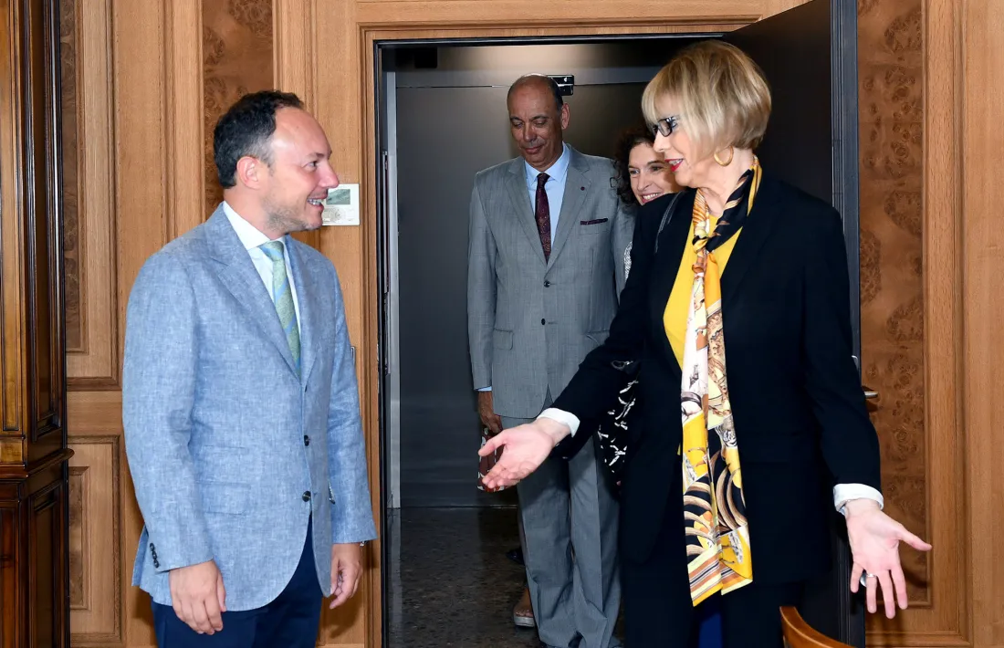 Un moment de la trobada entre Espot i Schmith.