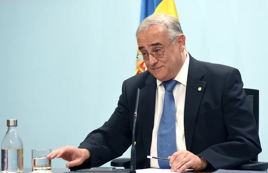 El ministre de Salut, Albert Font, va exercir ahir a la tarda de portaveu del Govern.