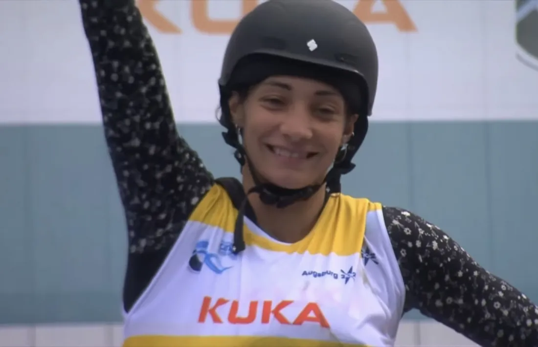 Mònica Doria abans d'iniciar la final de caiac extrem.