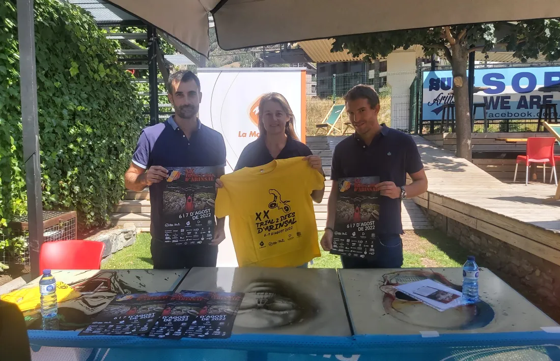 Josep Maria Garrallà, Sandra Bonet i Kevin Poulet van presentar ahir la nova edició del Trial 2 Dies d’Arinsal.