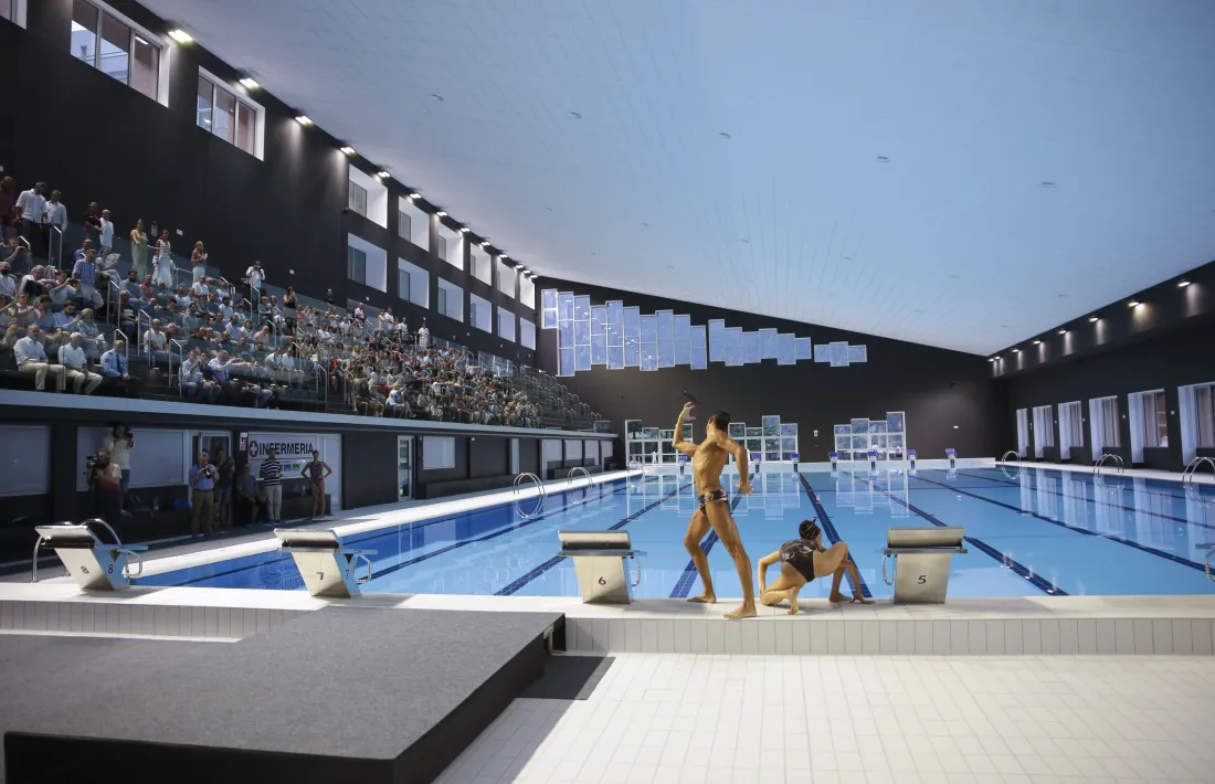 Un moment de la inauguració, avui.