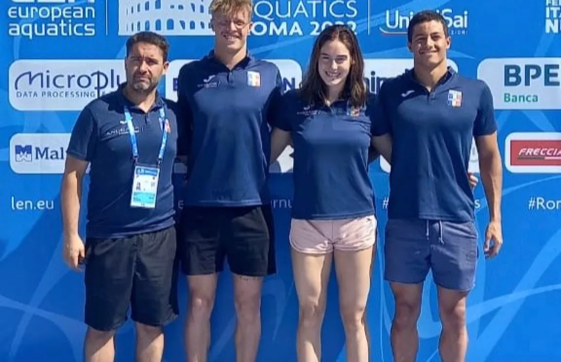 Alfonso Maltrana amb Nàdia Tudó i els germans Bernat i Tomàs Lomero a Roma.