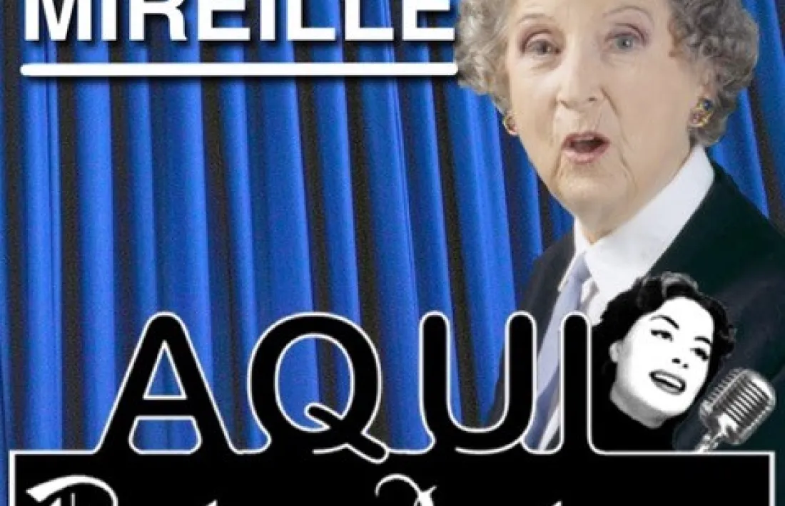 El cartell amb Mireille per a l'emissió de dissabte.