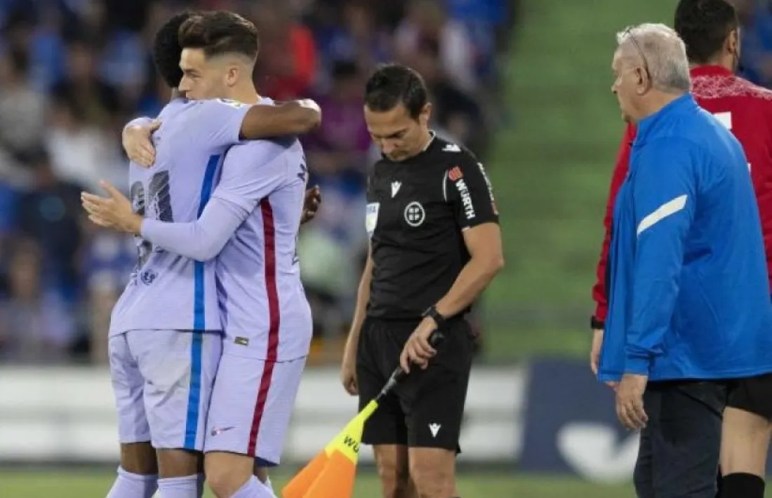 Mika Mármol quan va debutar amb el primer equip del Barça.