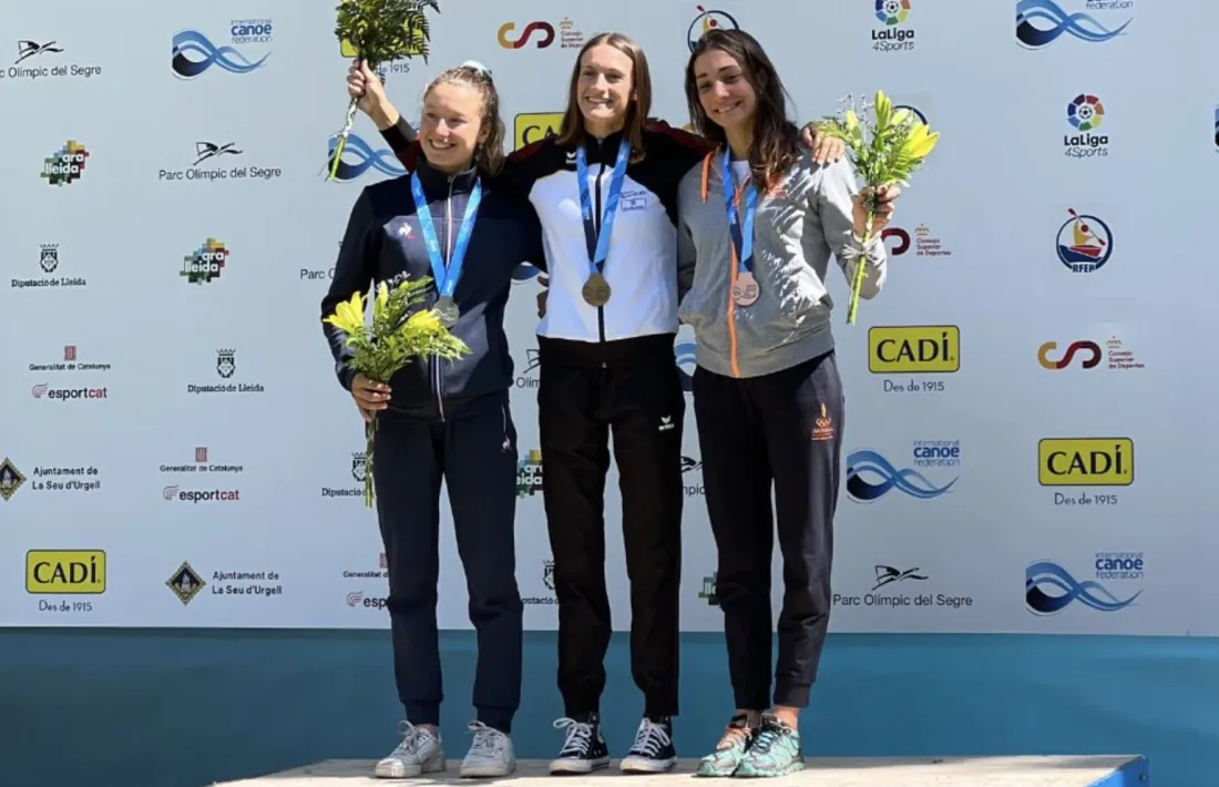 Monica Doria va fer podi dissabte a la Copa del Món de caiac a la Seu d’Urgell.