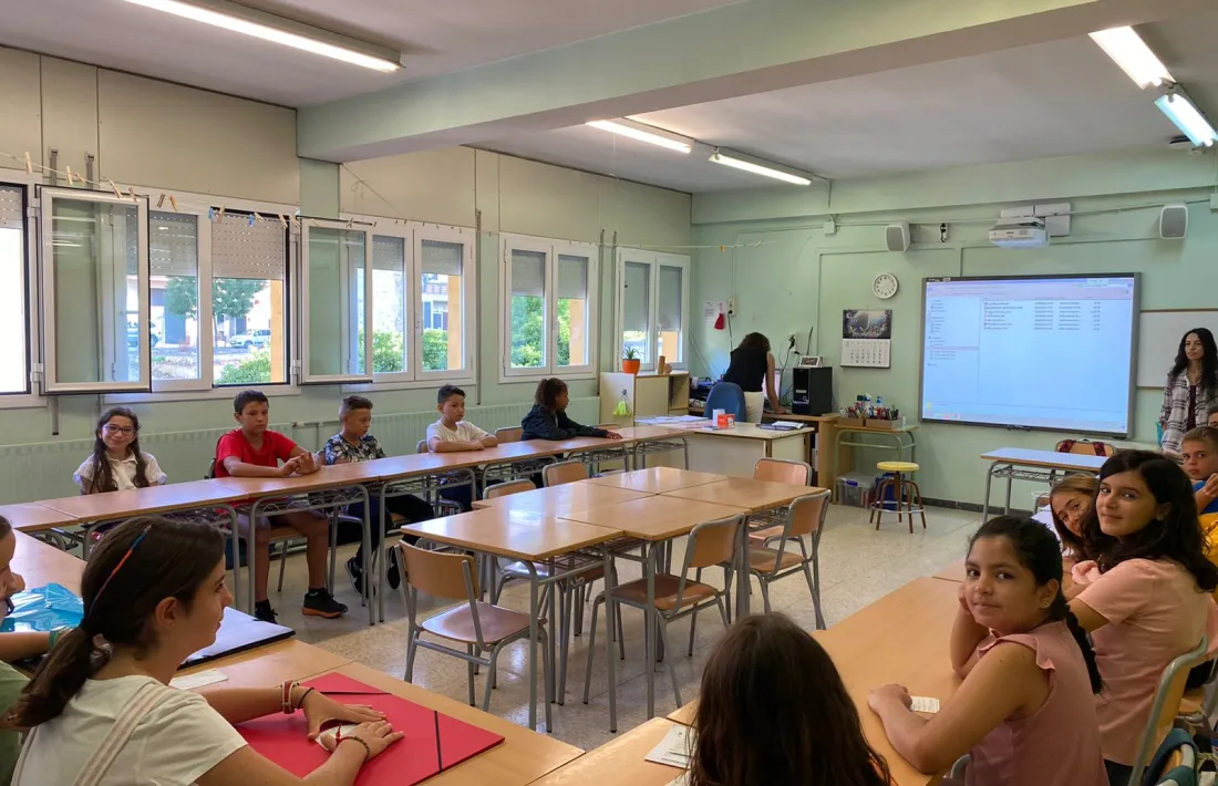 Una de les aules de l'escola Pau Claris.