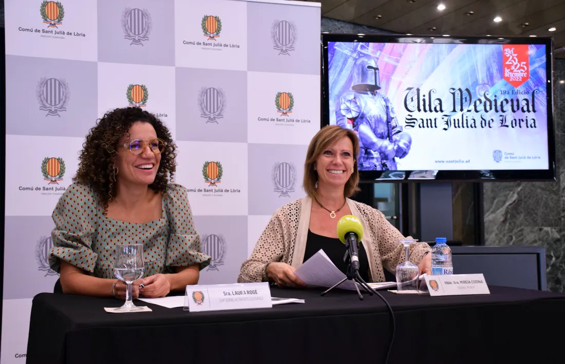 Rogé i Codina en la presentació de la Vila Medieval aquest matí.