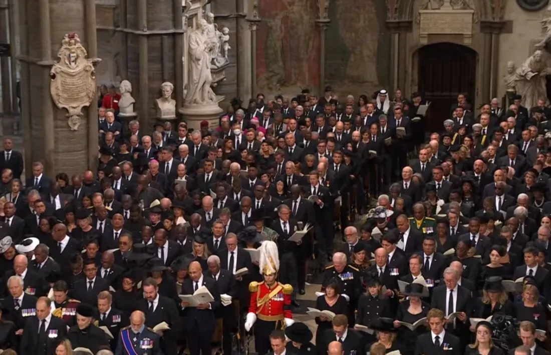 Un moment del funeral de la reina Elisabet II.
