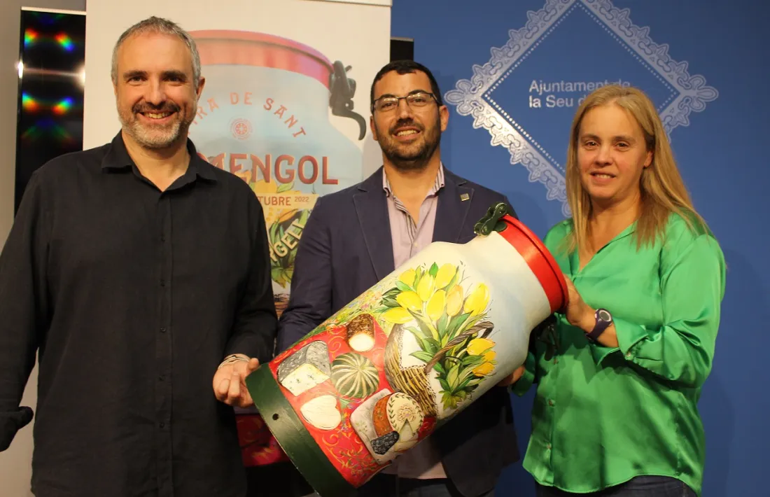 Fàbrega, Viaplana i Font, en la presentació de la fira. 