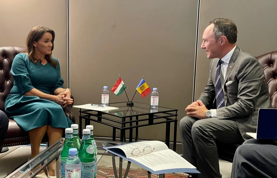 El cap de Govern, Xavier Espot, amb la presidenta d'Hongria, Katalin Novák.