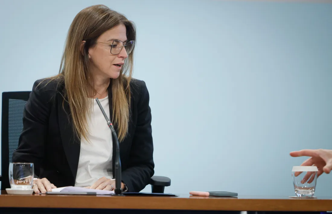 Sílvia Riva, a la roda de premsa de la presentació del 17è cicle de les Beques ARA.