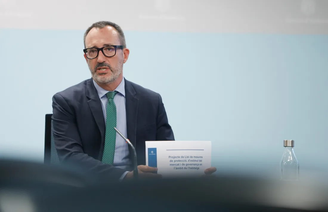 El ministre Víctor Filloy durant la roda de premsa d’aquesta tarda.